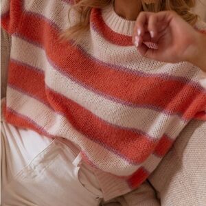Easy Clothes Orange And Purple Stripe Solvay Sweater